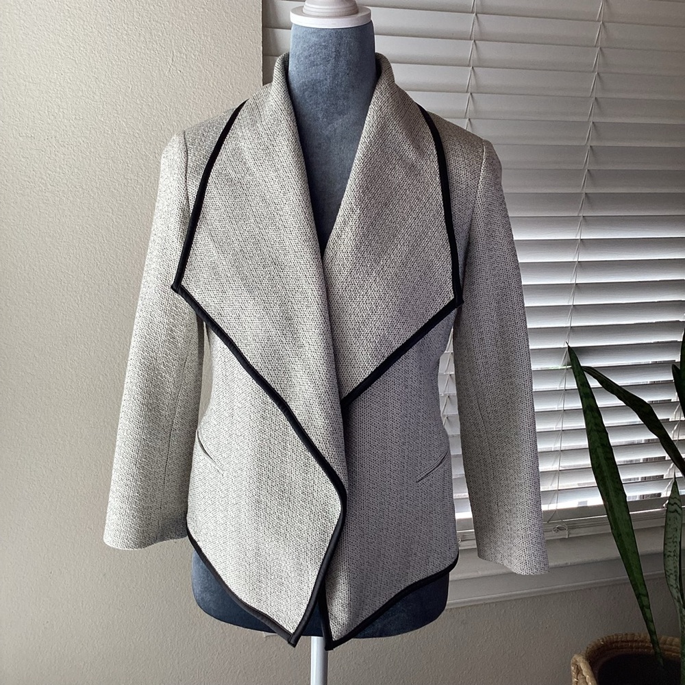 Calvin Klein Textured Open Front Waterfall Jacket Size 4